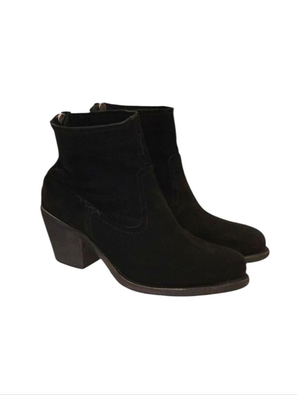 Frye Leslie Artisan Black Suede Short Boots Size 8